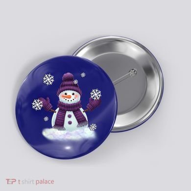 Snow Design In Purples Wintertime Snowflakes Gift Button