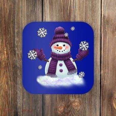 Snow Design In Purples Wintertime Snowflakes Gift Coaster