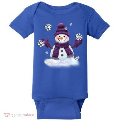 Snow Design In Purples Wintertime Snowflakes Gift Baby Bodysuit