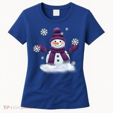 Snow Design In Purples Wintertime Snowflakes Gift Women's T-Shirt