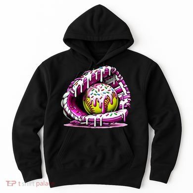 Softball Drip Ice Cream Sprinkles Softball Glove  Hoodie
