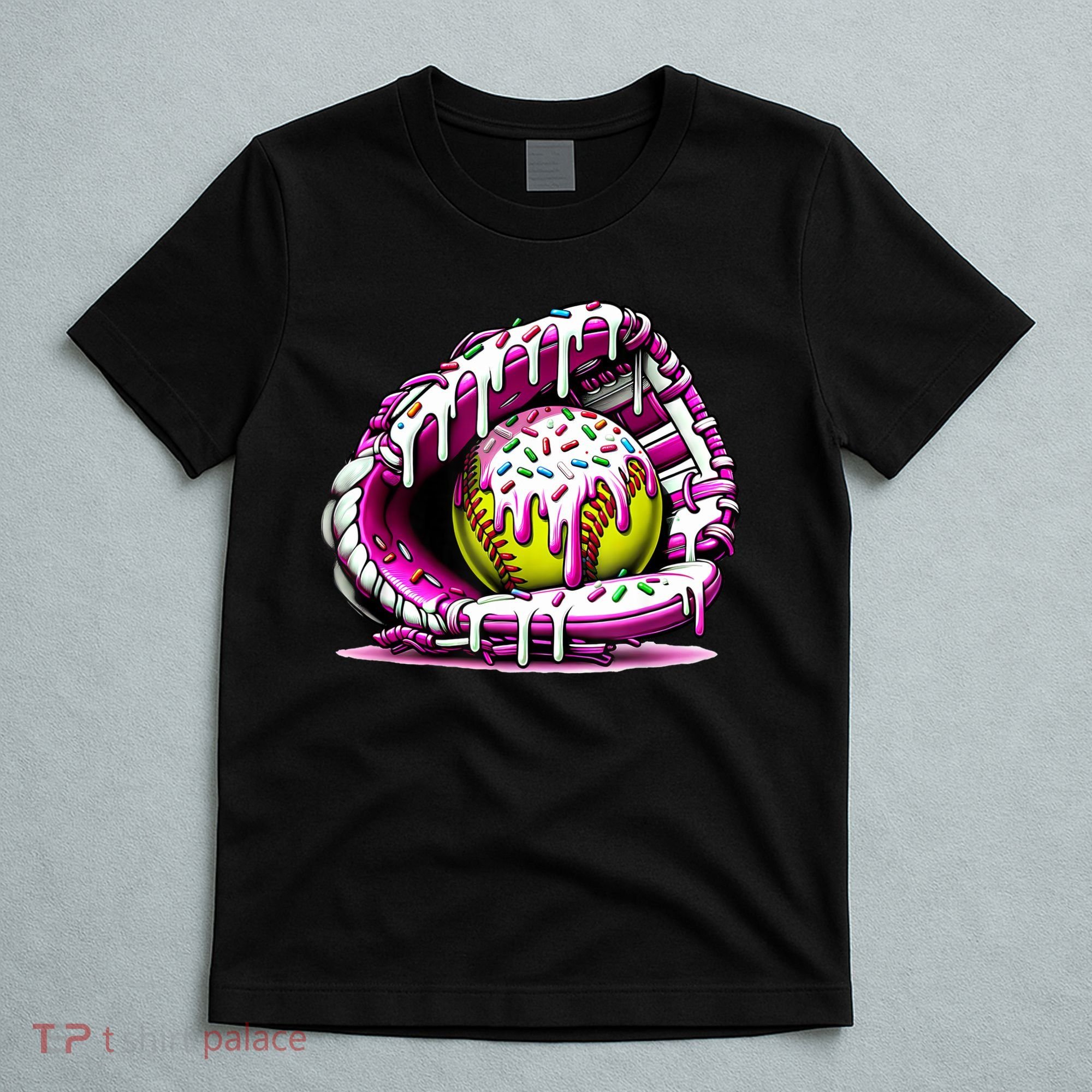 Softball Drip Ice Cream Sprinkles Softball Glove  T-Shirt