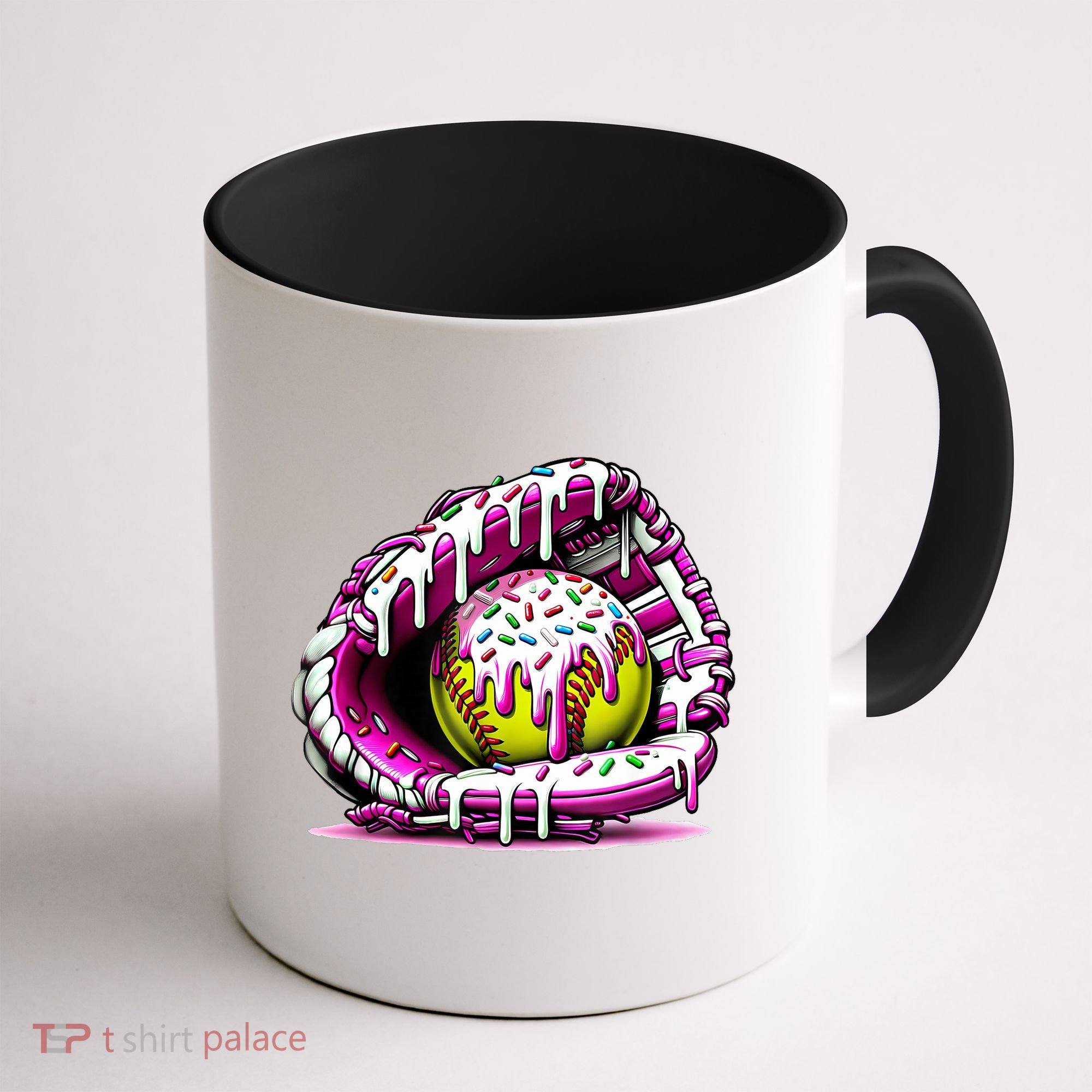 Softball Drip Ice Cream Sprinkles Softball Glove  Coffee Mug