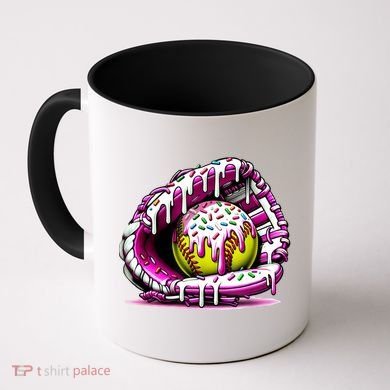 Softball Drip Ice Cream Sprinkles Softball Glove  Coffee Mug