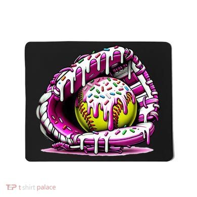 Softball Drip Ice Cream Sprinkles Softball Glove  Mousepad