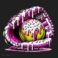 Softball Drip Ice Cream Sprinkles Softball Glove  Hat thumb 2