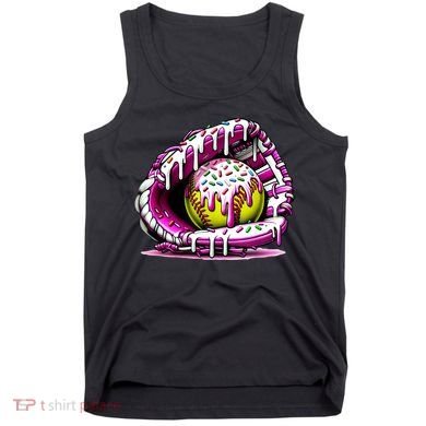 Softball Drip Ice Cream Sprinkles Softball Glove  Tank Top