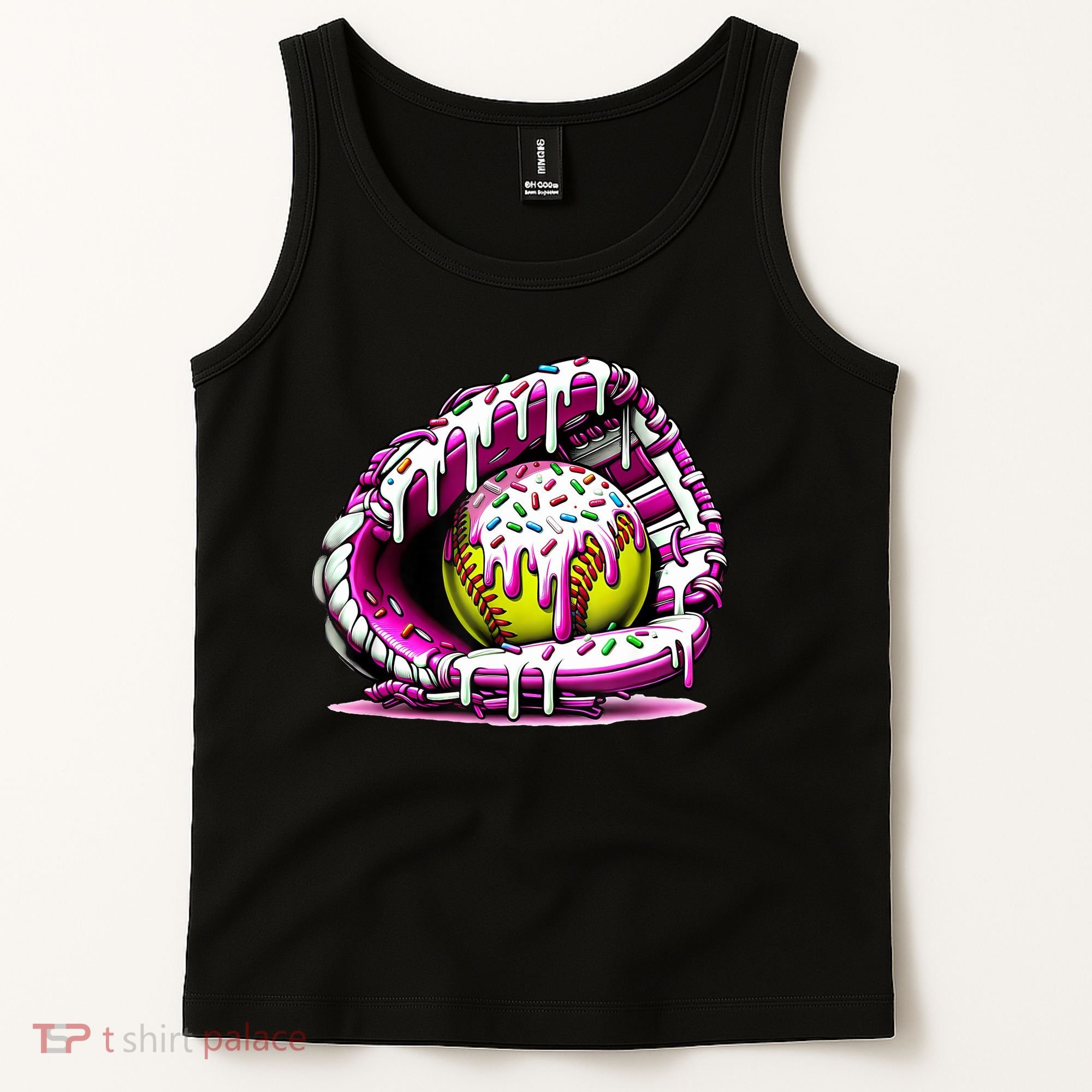 Softball Drip Ice Cream Sprinkles Softball Glove  Tank Top
