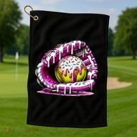 Softball Drip Ice Cream Sprinkles Softball Glove  Golf Towel thumb 1