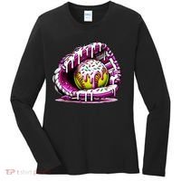 Softball Drip Ice Cream Sprinkles Softball Glove  Women's Long Sleeve Shirt thumb 0