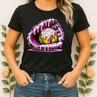 Softball Drip Ice Cream Sprinkles Softball Glove  Women's T-Shirt thumb 2
