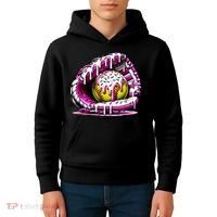 Softball Drip Ice Cream Sprinkles Softball Glove  Kids Hoodie thumb 4