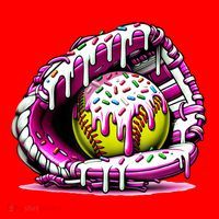 Softball Drip Ice Cream Sprinkles Softball Glove  Santa Hat thumb 1