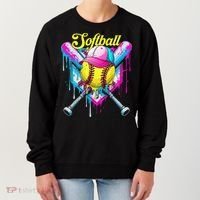 Softball Drip Ice Cream Coquette Bow Softball For Women's Sweatshirt thumb 0