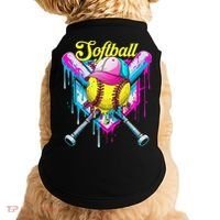 Softball Drip Ice Cream Coquette Bow Softball For Doggie Tank thumb 0