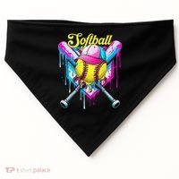 Softball Drip Ice Cream Coquette Bow Softball For USA-Made Doggie Bandana thumb 0