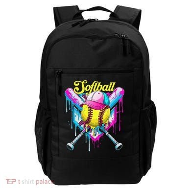 Softball Drip Ice Cream Coquette Bow Softball For Backpack