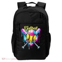Softball Drip Ice Cream Coquette Bow Softball For Backpack thumb 0