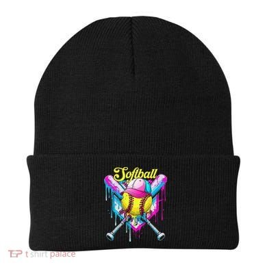 Softball Drip Ice Cream Coquette Bow Softball For Beanie