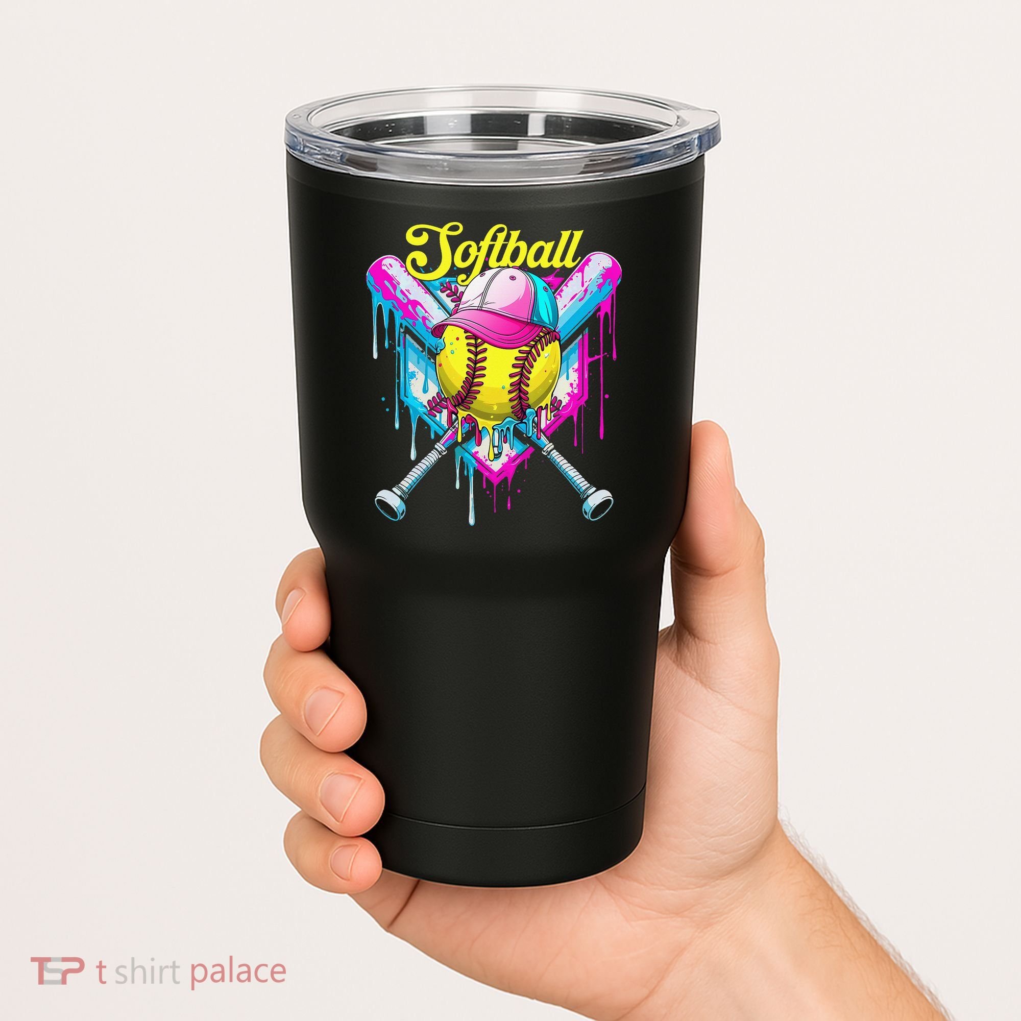 Softball Drip Ice Cream Coquette Bow Softball For Tumbler