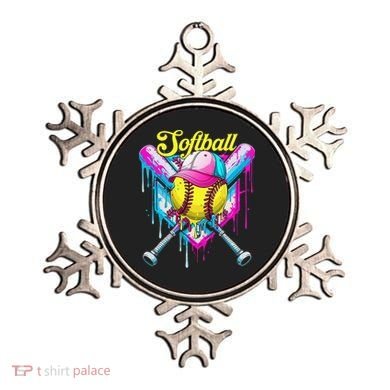 Softball Drip Ice Cream Coquette Bow Softball For Ornament