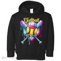 Softball Drip Ice Cream Coquette Bow Softball For Toddler Hoodie thumb 0
