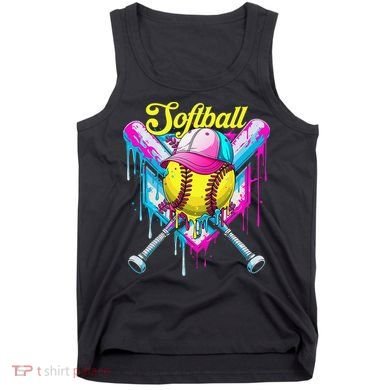 Softball Drip Ice Cream Coquette Bow Softball For Tank Top