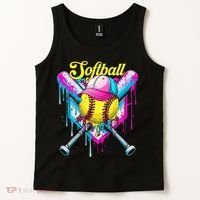 Softball Drip Ice Cream Coquette Bow Softball For Tank Top thumb 2