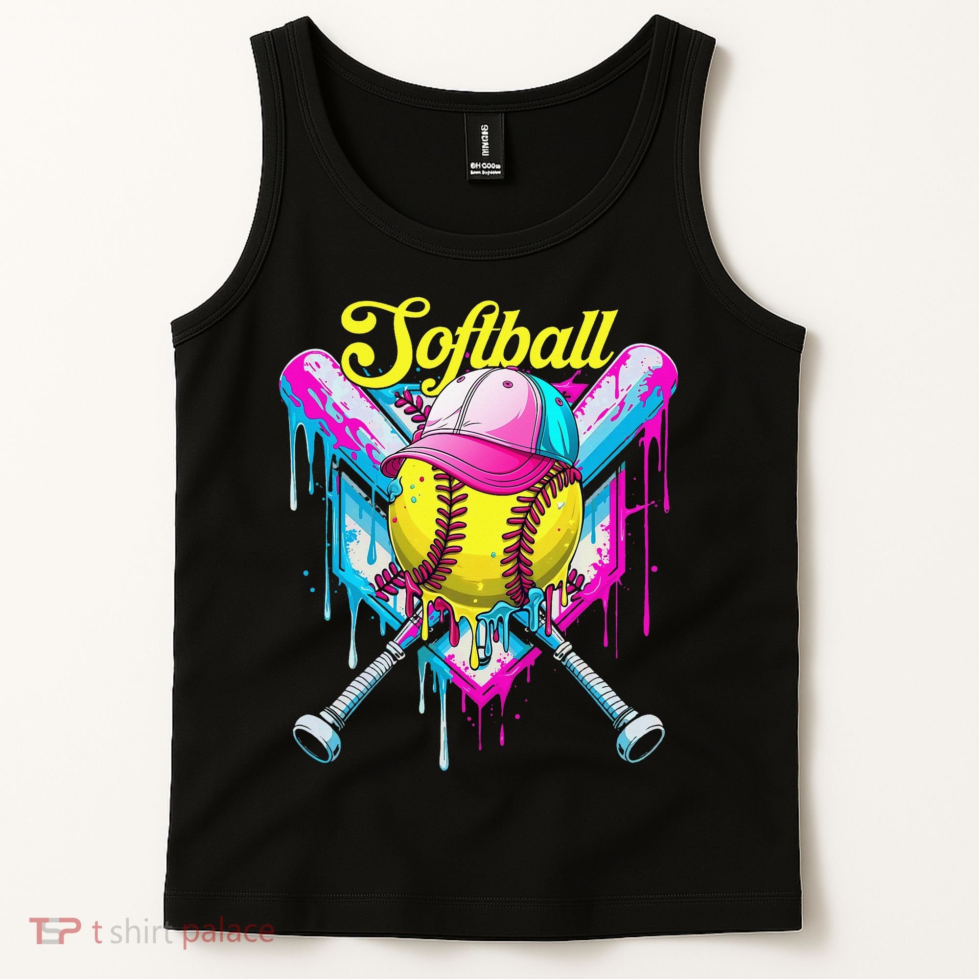 Softball Drip Ice Cream Coquette Bow Softball For Tank Top