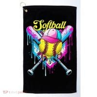 Softball Drip Ice Cream Coquette Bow Softball For Golf Towel thumb 0