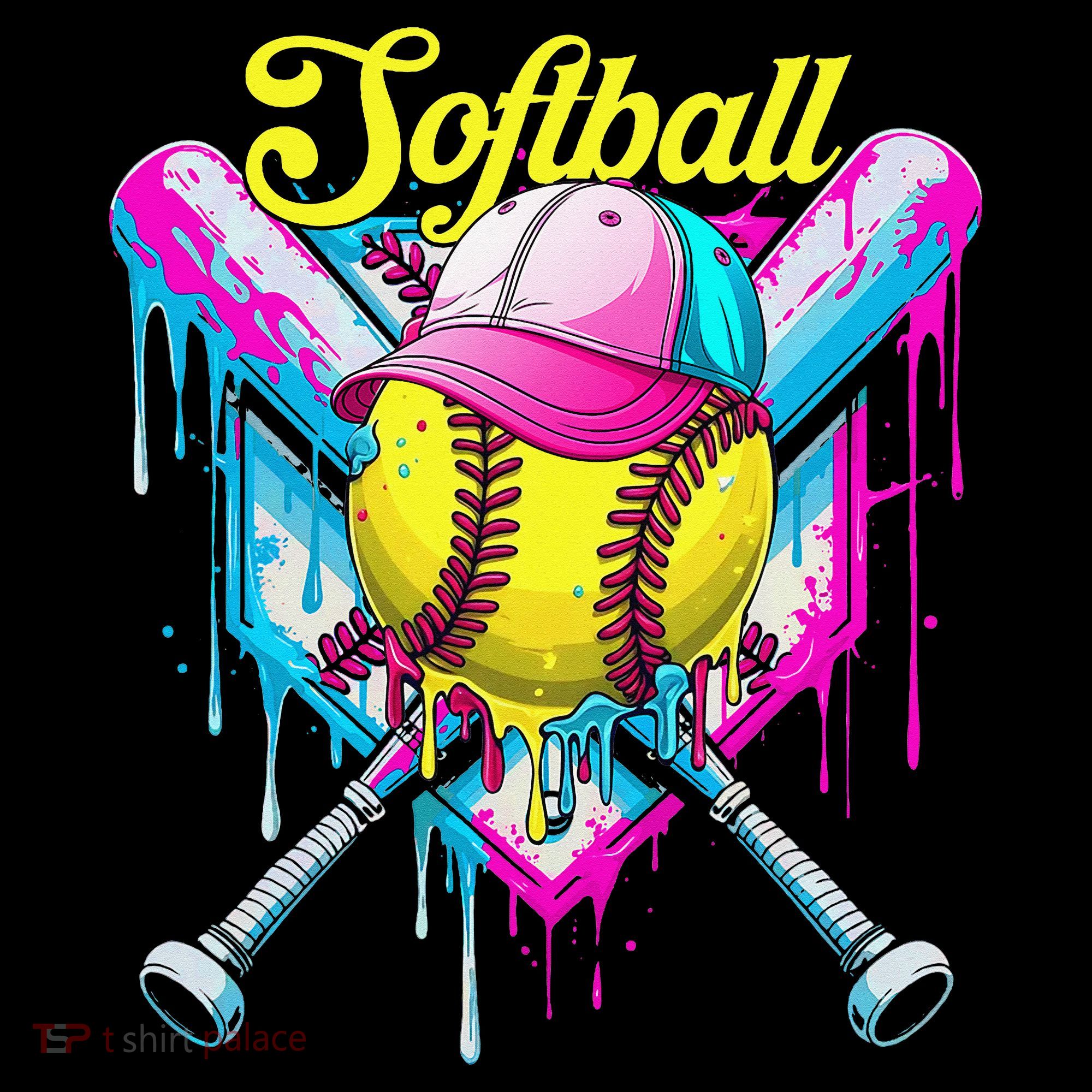 Softball Drip Ice Cream Coquette Bow Softball For Women's Long Sleeve Shirt