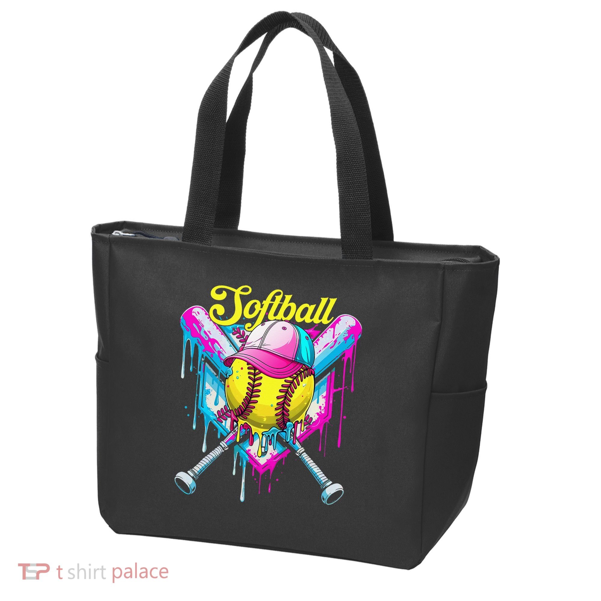 Softball Drip Ice Cream Coquette Bow Softball For Tote Bag
