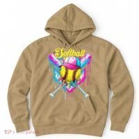 Softball Drip Ice Cream Coquette Bow Softball For Hoodie thumb 0