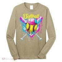 Softball Drip Ice Cream Coquette Bow Softball For Long Sleeve Shirt thumb 0