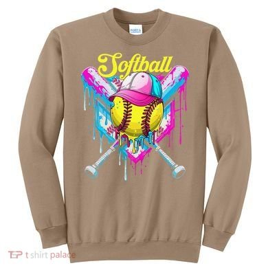 Softball Drip Ice Cream Coquette Bow Softball For Sweatshirt