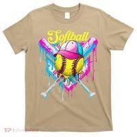 Softball Drip Ice Cream Coquette Bow Softball For T-Shirt thumb 0