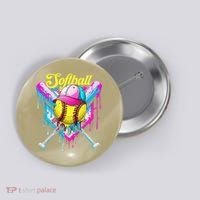 Softball Drip Ice Cream Coquette Bow Softball For Button thumb 0