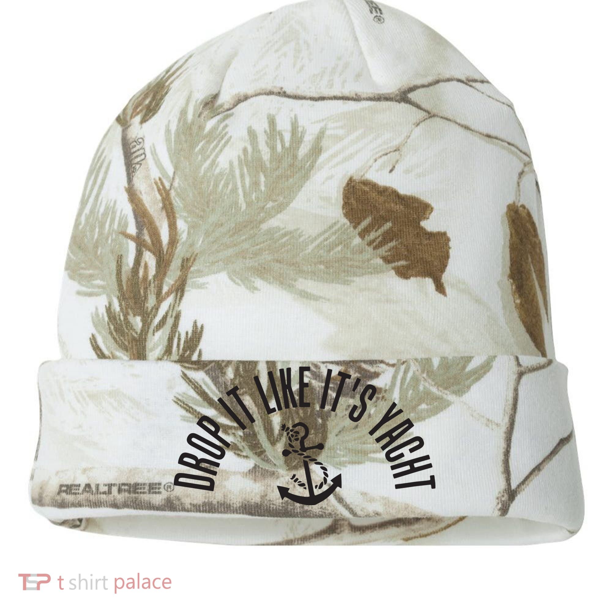 Sailing Drop It Like It's Yacht Tees Funny Sailor Kati Licensed 12" Camo Cuffed Beanie