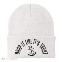 Sailing Drop It Like It's Yacht Tees Funny Sailor Beanie thumb 0
