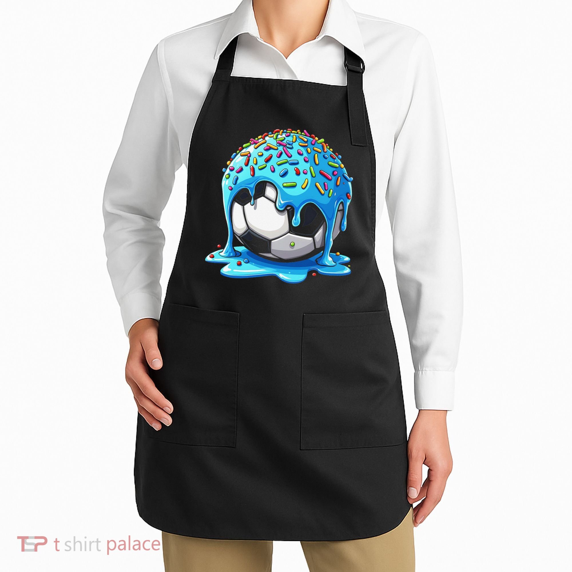 Soccer Drip Ice Cream Drip With Sprinkles Summer Apron