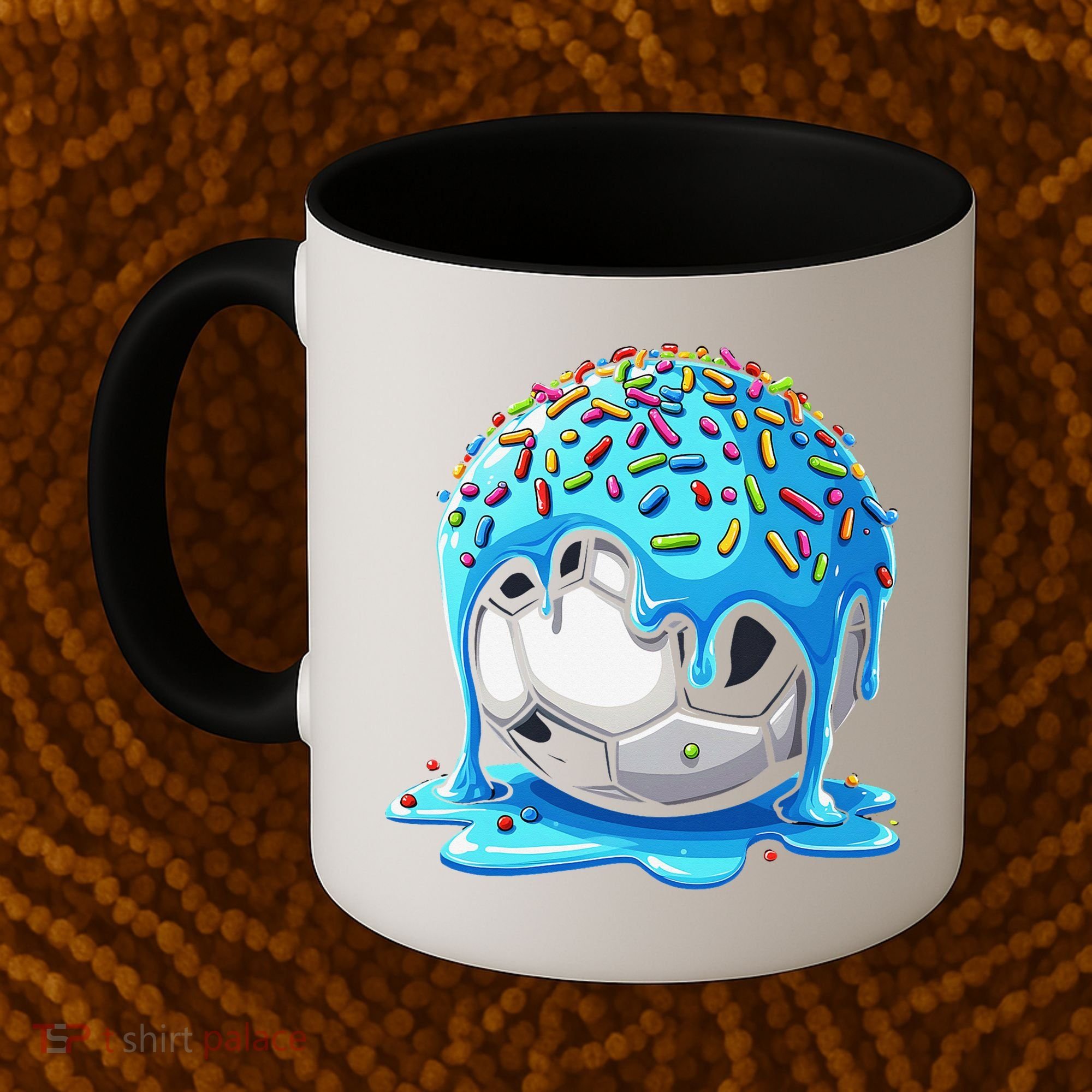 Soccer Drip Ice Cream Drip With Sprinkles Summer Coffee Mug