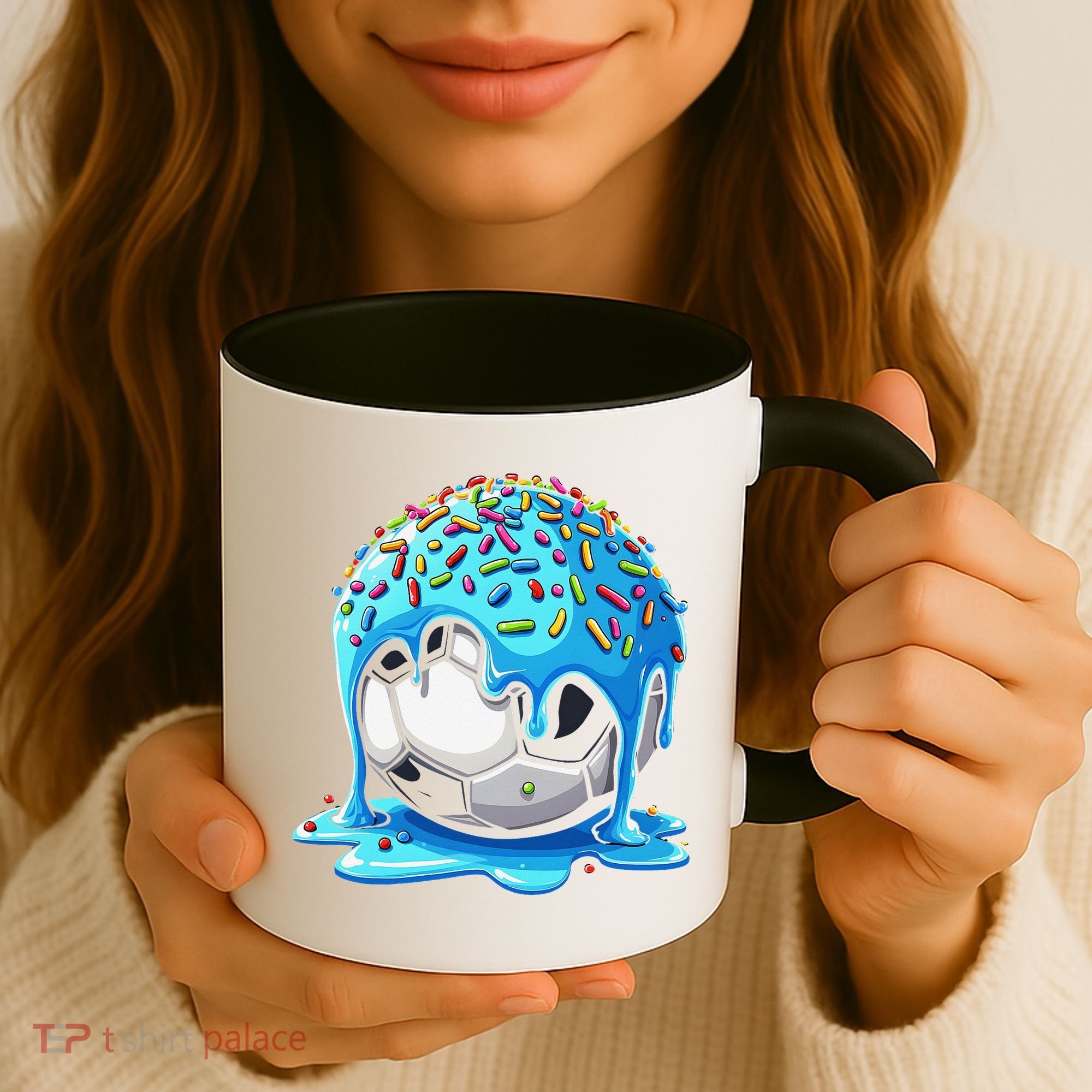Soccer Drip Ice Cream Drip With Sprinkles Summer Coffee Mug