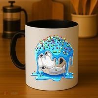 Soccer Drip Ice Cream Drip With Sprinkles Summer Coffee Mug thumb 4