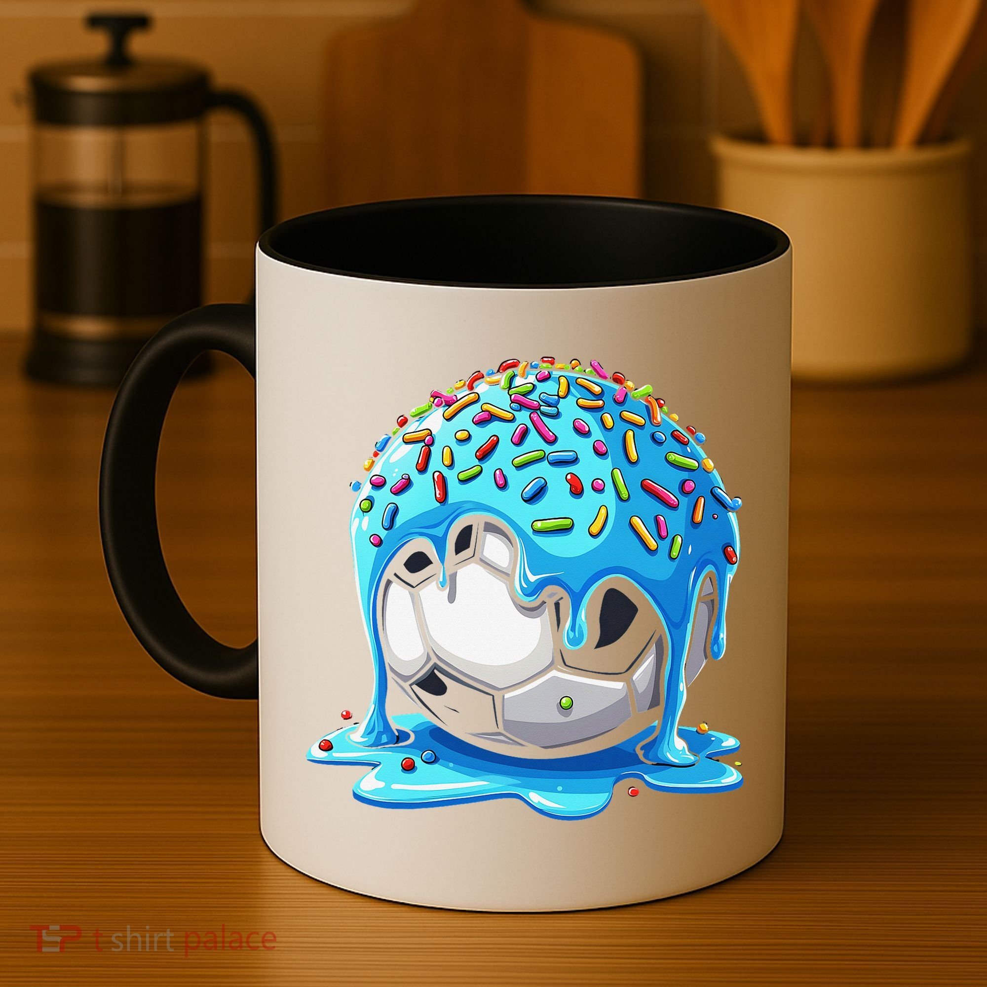 Soccer Drip Ice Cream Drip With Sprinkles Summer Coffee Mug