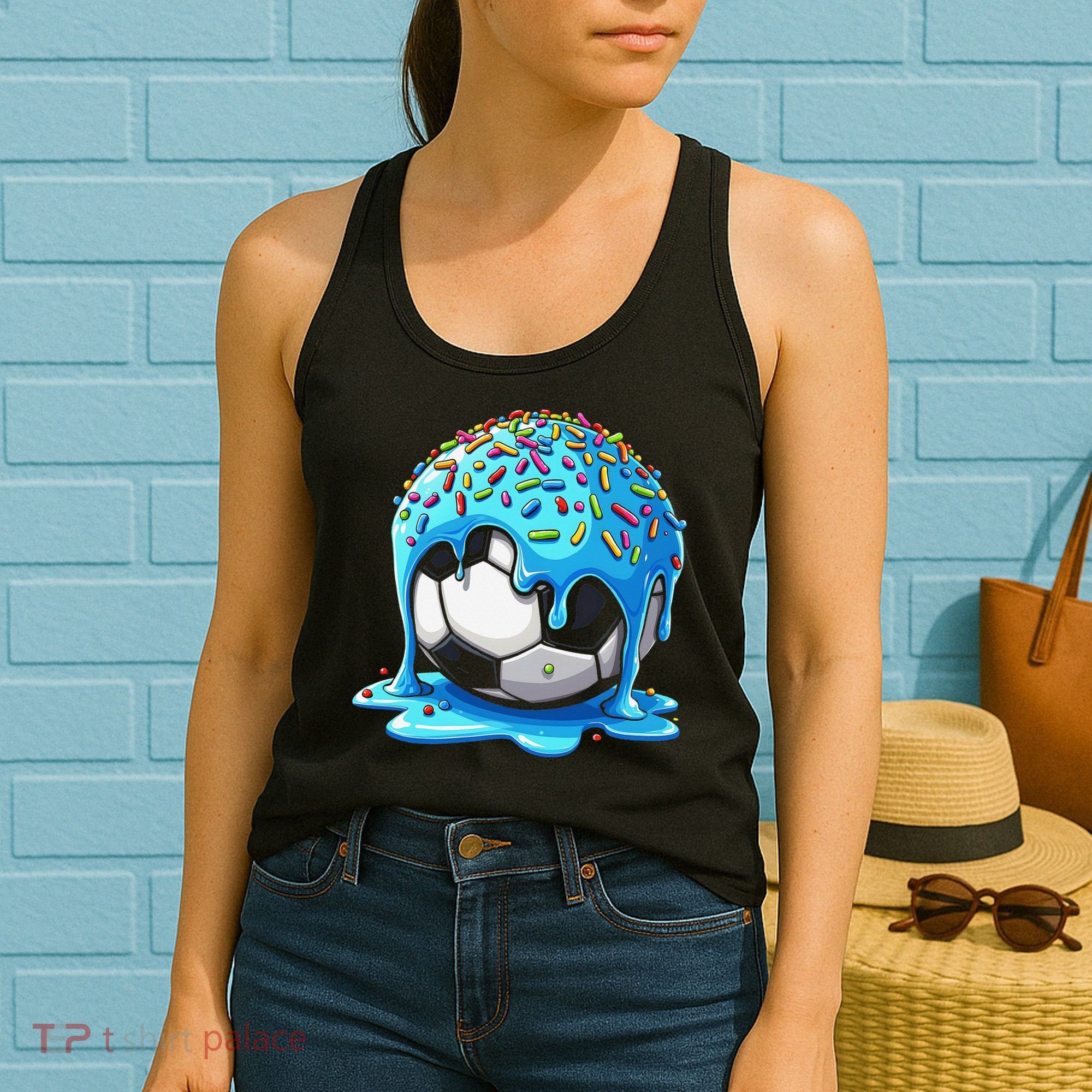 Soccer Drip Ice Cream Drip With Sprinkles Summer Women's Tank Top