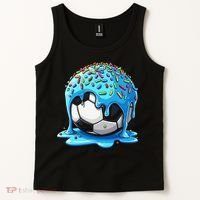 Soccer Drip Ice Cream Drip With Sprinkles Summer Tank Top thumb 2