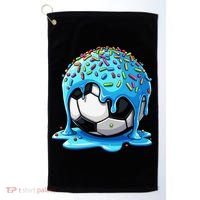 Soccer Drip Ice Cream Drip With Sprinkles Summer Golf Towel thumb 0