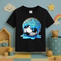 Soccer Drip Ice Cream Drip With Sprinkles Summer Toddler T-Shirt thumb 3