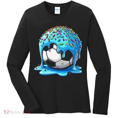 Soccer Drip Ice Cream Drip With Sprinkles Summer Women's Long Sleeve Shirt