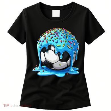 Soccer Drip Ice Cream Drip With Sprinkles Summer Women's T-Shirt